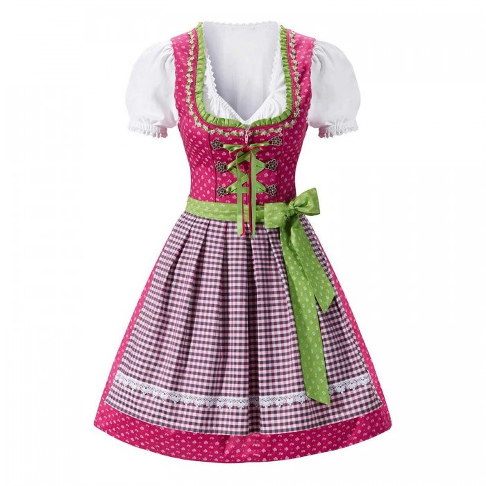 Burgundy Oktoberfest Drindl Green